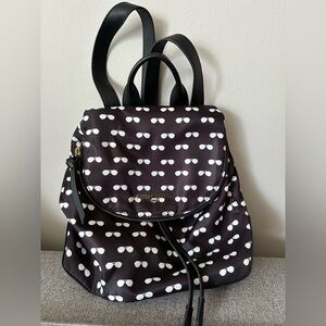 Karl Lagerfeld Black Backpack with White Sunglasses Pattern